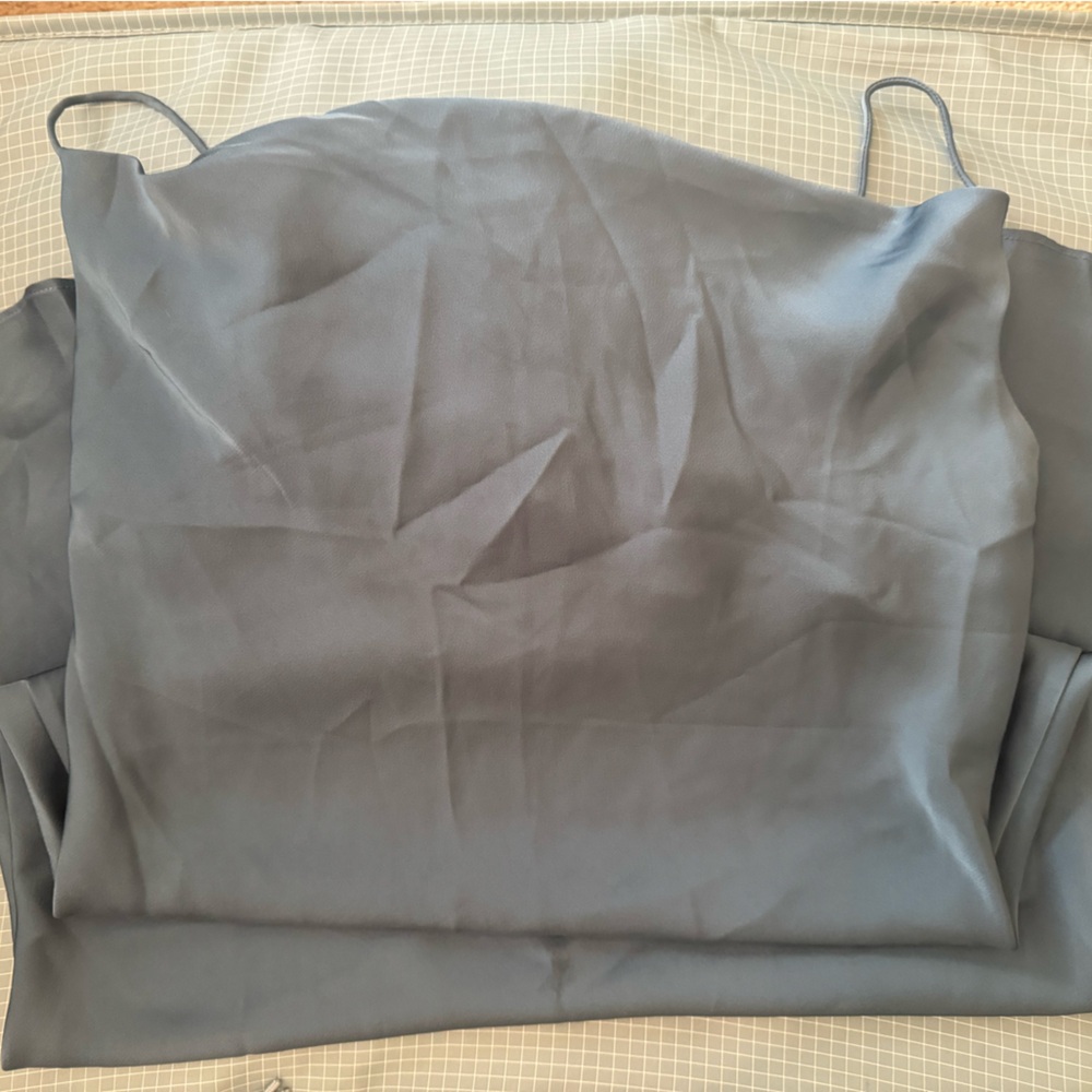 Satin blue small midi dress